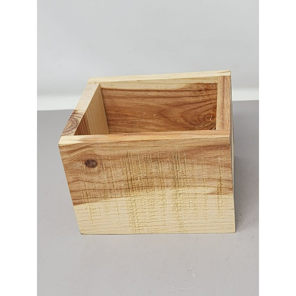 Handcrafted Rustic Mini Wooden Box Planter Holder/Crafts